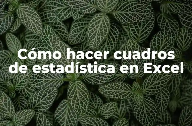 Cómo Hacer Cuadros de Estadística en Excel