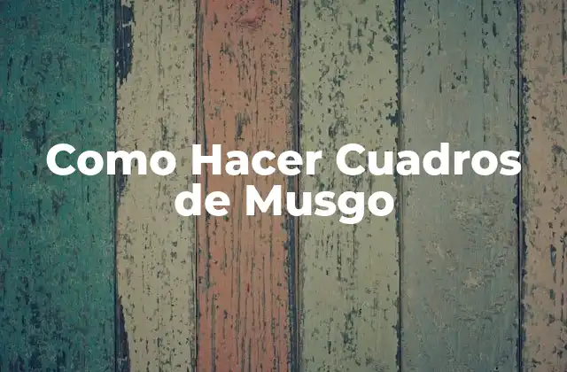 Como Hacer Cuadros de Musgo
