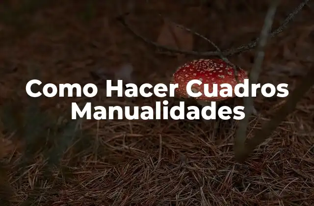 Como Hacer Cuadros Manualidades