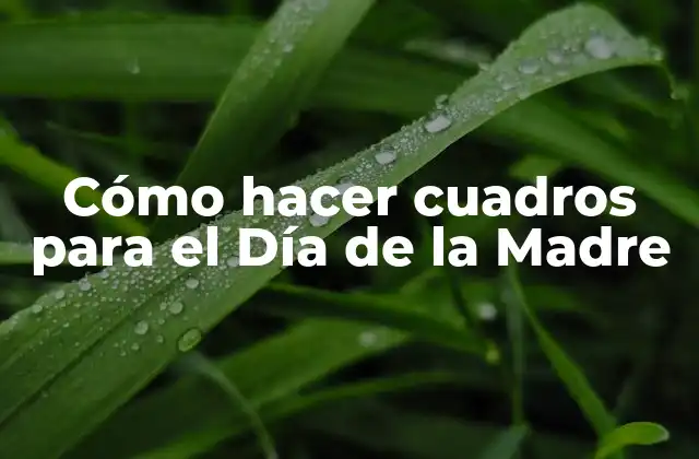 Cómo Hacer Cuadros para el Día de la Madre