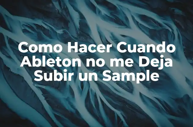 Como Hacer Cuando Ableton No Me Deja Subir un Sample 2 ¿Qué es un Sample y por qué Ableton no me Deja Subirlo?