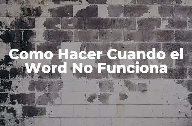 Como Hacer Cuando el Word No Funciona