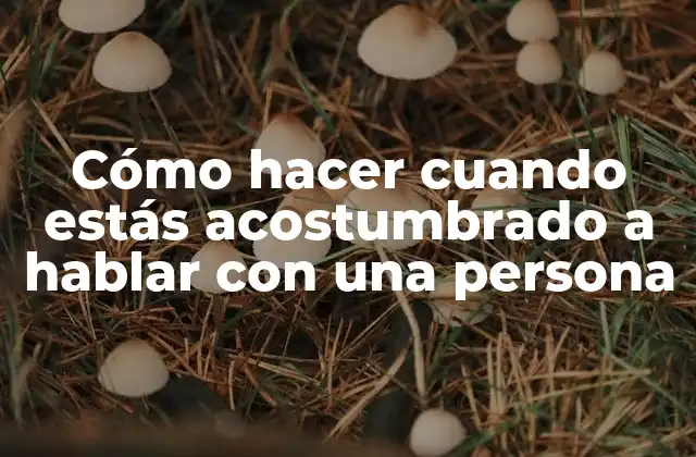 Cómo Hacer Cuando Estás Acostumbrado a Hablar con una Persona
