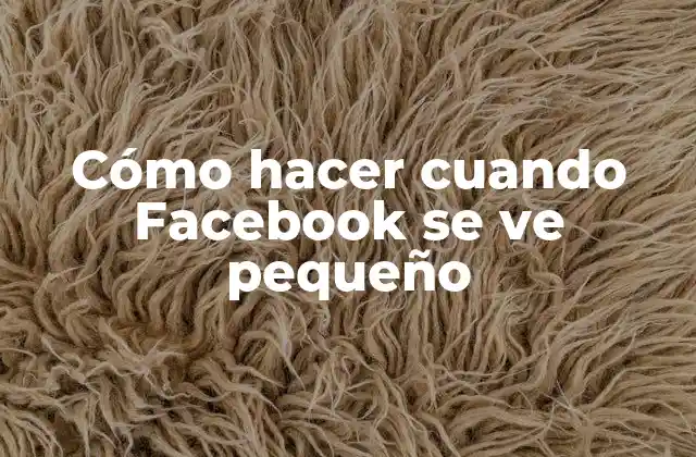 Cómo Hacer Cuando Facebook Se Ve Pequeño