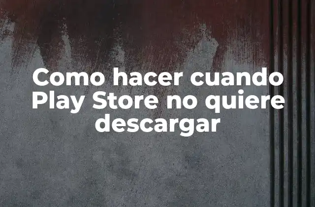 Como Hacer Cuando Play Store No Quiere Descargar