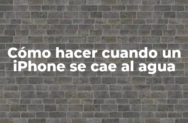 Cómo Hacer Cuando un Iphone Se Cae Al Agua