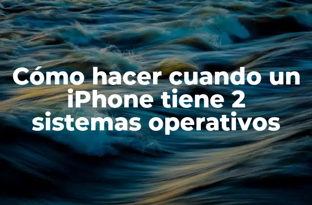 Cómo Hacer Cuando un Iphone Tiene 2 Sistemas Operativos