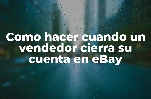 Como Hacer Cuando un Vendedor Cierra Su Cuenta en Ebay