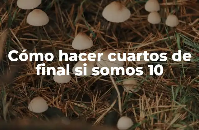 Cómo Hacer Cuartos de Final Si Somos 10