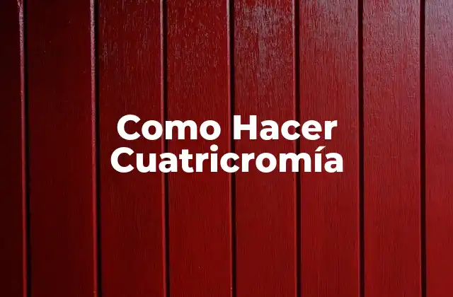 Como Hacer Cuatricromía
