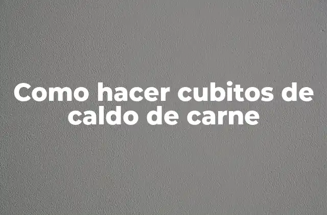 Como Hacer Cubitos de Caldo de Carne