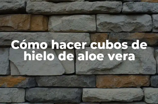 Cómo Hacer Cubos de Hielo de Aloe Vera