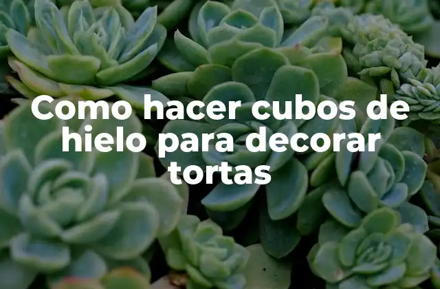 Como Hacer Cubos de Hielo para Decorar Tortas