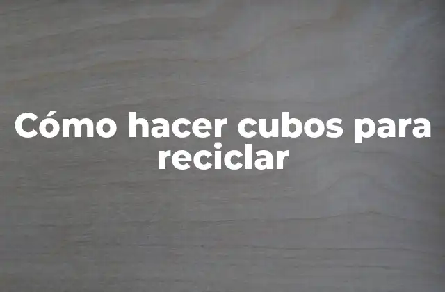 Cómo Hacer Cubos para Reciclar