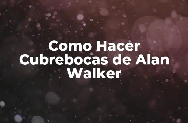 ¿Qué es un Cubrebocas de Alan Walker?