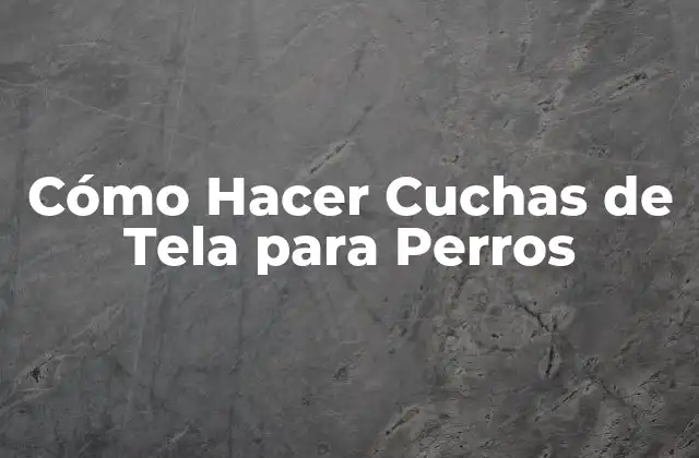 Cómo Hacer Cuchas de Tela para Perros