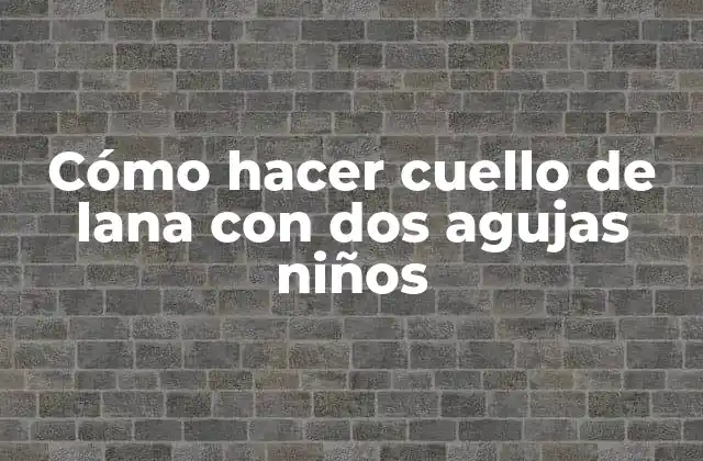 Cómo Hacer Cuello de Lana con Dos Agujas Niños