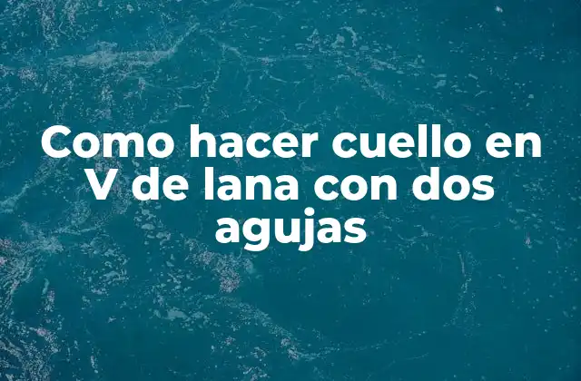 Como Hacer Cuello en V de Lana con Dos Agujas