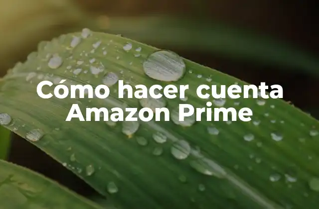 Cómo Hacer Cuenta Amazon Prime