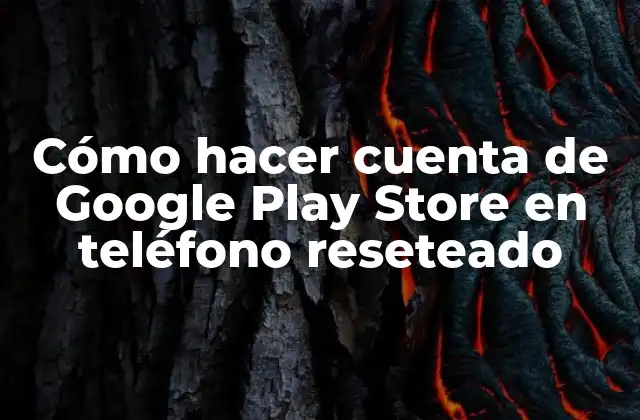 Cómo Hacer Cuenta de Google Play Store en Teléfono Reseteado