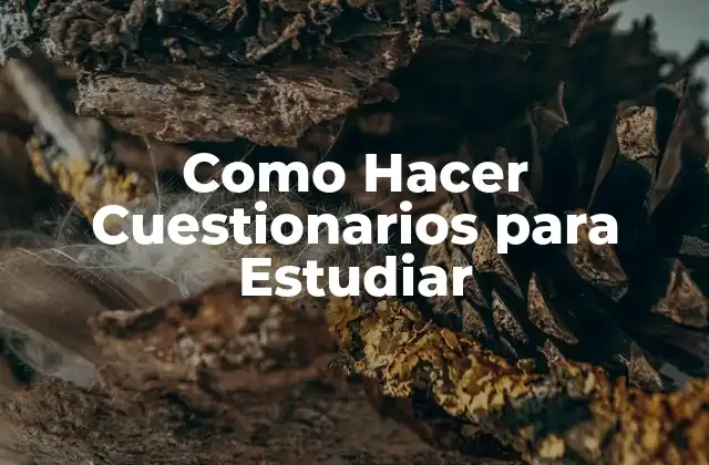 Como Hacer Cuestionarios para Estudiar