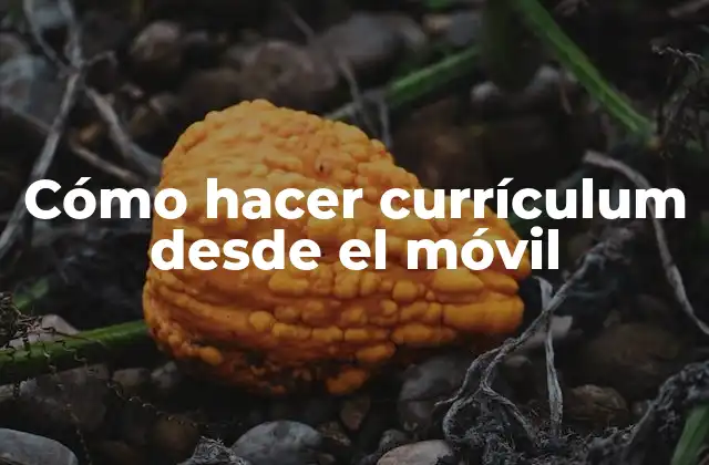 Cómo Hacer Currículum desde el Móvil