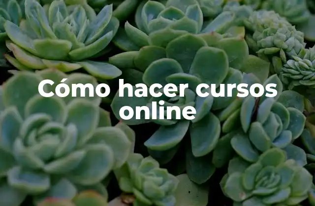 Cómo Hacer Cursos Online