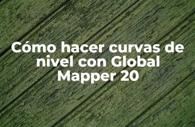 Cómo Hacer Curvas de Nivel con Global Mapper 20