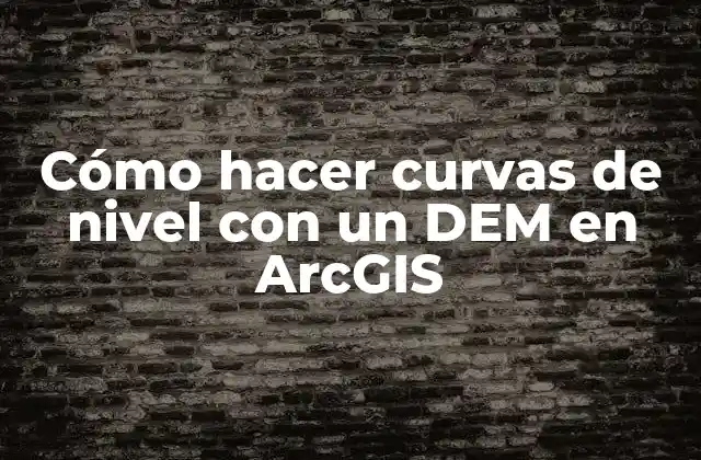 Cómo Hacer Curvas de Nivel con un Dem en Arcgis