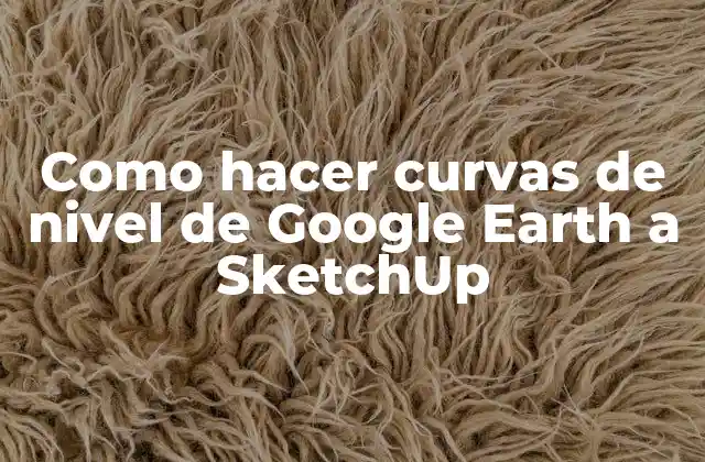 Como Hacer Curvas de Nivel de Google Earth a Sketchup