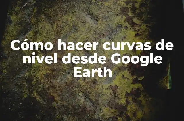 Cómo Hacer Curvas de Nivel desde Google Earth