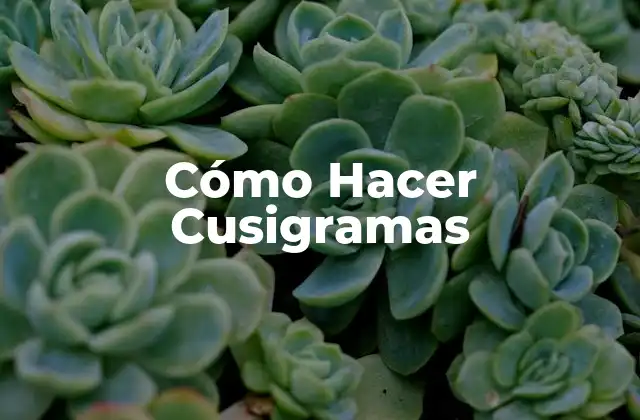 Cómo Hacer Cusigramas