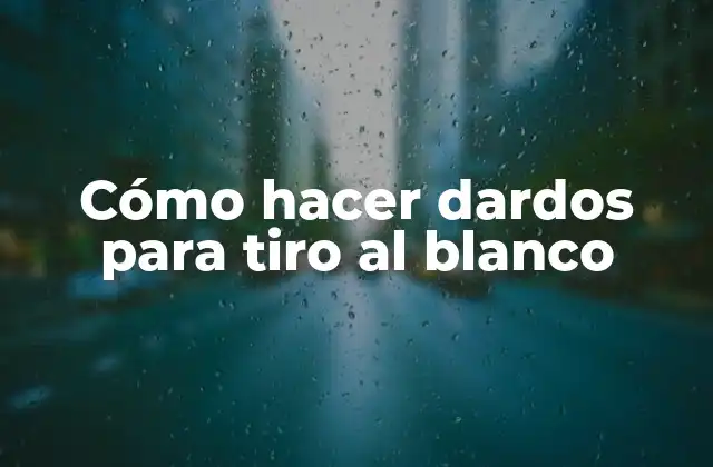Cómo Hacer Dardos para Tiro Al Blanco