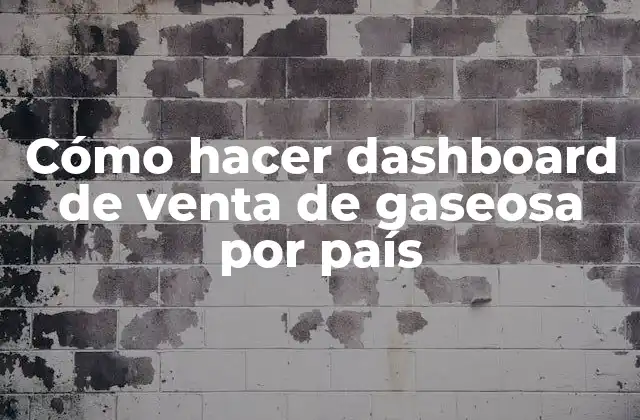 Cómo Hacer Dashboard de Venta de Gaseosa por País