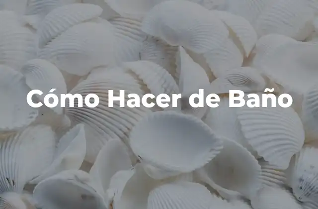 Cómo Hacer de Baño