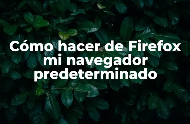 Cómo Hacer de Firefox Mi Navegador Predeterminado