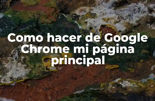 Como Hacer de Google Chrome Mi Página Principal