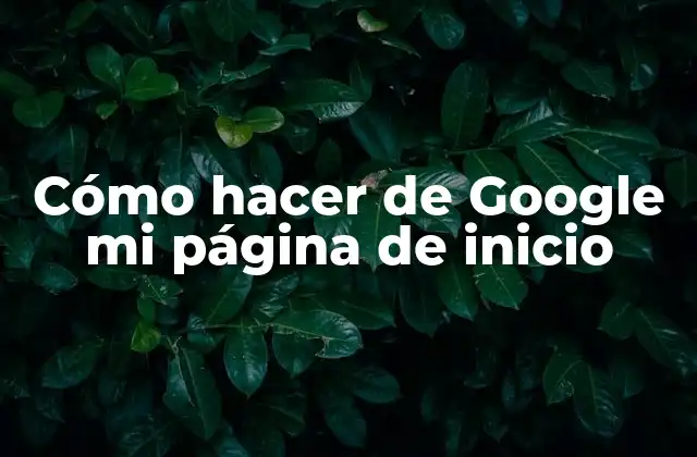 Cómo Hacer de Google Mi Página de Inicio