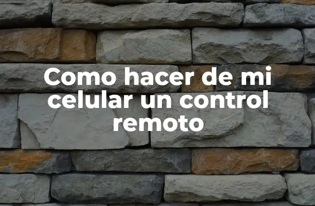 Como hacer de mi celular un control remoto