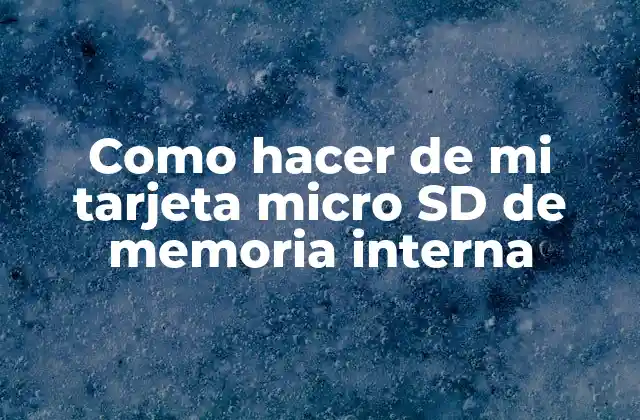 Como Hacer de Mi Tarjeta Micro Sd de Memoria Interna