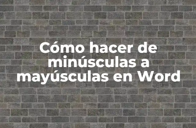 Cómo Hacer de Minúsculas a Mayúsculas en Word