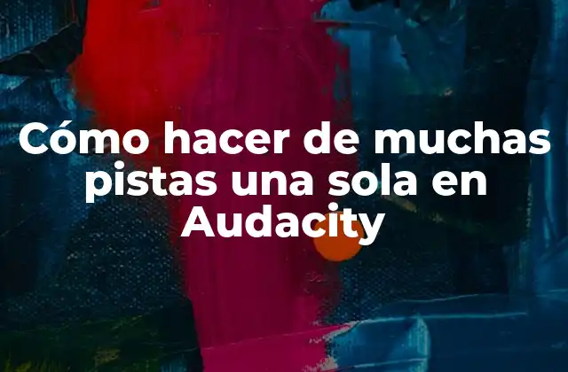 Cómo Hacer de Muchas Pistas una Sola en Audacity