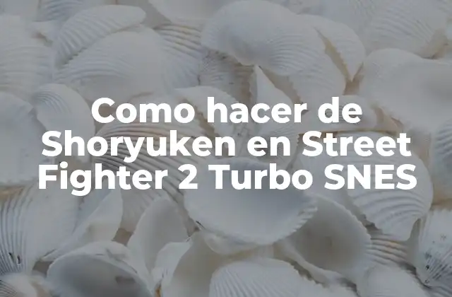 Como Hacer de Shoryuken en Street Fighter 2 Turbo Snes