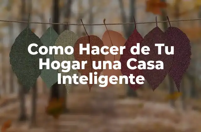 Como Hacer de Tu Hogar una Casa Inteligente