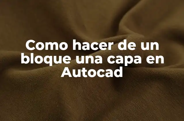 Como Hacer de un Bloque una Capa en Autocad