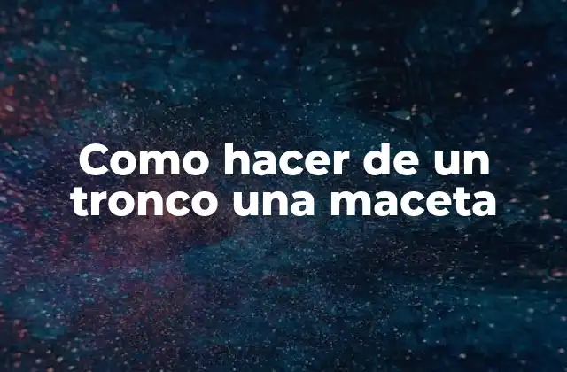 Como Hacer de un Tronco una Maceta