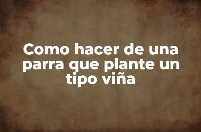 Como Hacer de una Parra que Plante un Tipo Viña 2 ¿Qué es una parra que plante un tipo viña?