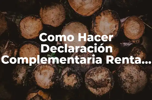Como Hacer Declaración Complementaria Renta 2022