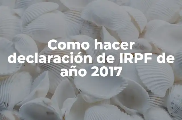 Como Hacer Declaración de Irpf de Año 2017