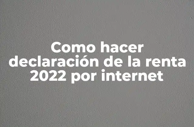 ¿Qué es la declaración de la renta 2022 por internet?